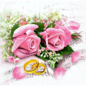 Serwetki do decoupage - ślubne róże- różowe