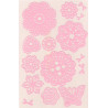 Koronkowy sticker samoprzylepny - rozetki różowe
