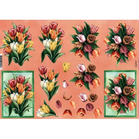Motywy 3D do dekorowania Quincy 002 - kolorowe tulipany