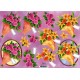 Motywy 3D do dekorowania Quincy 026 - żółte lilie i różowe kwiat