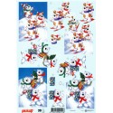 Motywy 3D Boże Narodzenie do dekorowania kartek 083 -misie narty