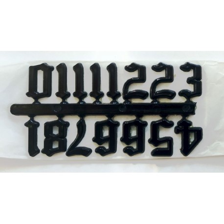 Cyfry zegarowe arabskie (1-12)-20 mm stylizowane - samoprzylepne