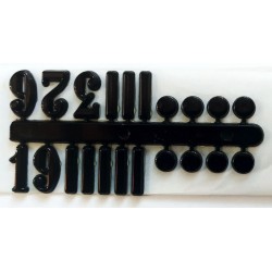 Cyfry zegarowe arabskie czarne (3,6,9,12) plus znaczniki 15mm