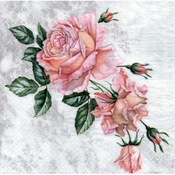 Serwetki do decoupage - różowe róże 2