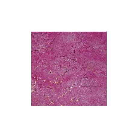 Flizelina (fizelina) ze zlotą nitką ciemno-różowa