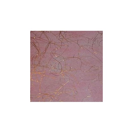 Flizelina (fizelina) ze zlotą nitką jasno-różowa