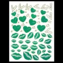 Naklejka (sticker) - Green heart and Kiss