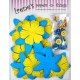 Zestaw papierowych kwiatków (20+10+10) błękitno-żółte