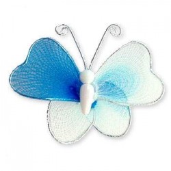 Motylek druciany - niebiesko-biały