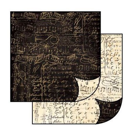 Papier do scrapbookingu dwustronny 31,2x30,3 cm - nuty