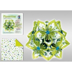 Papier do origami Florentine Mille fleurs 10 cm zielony