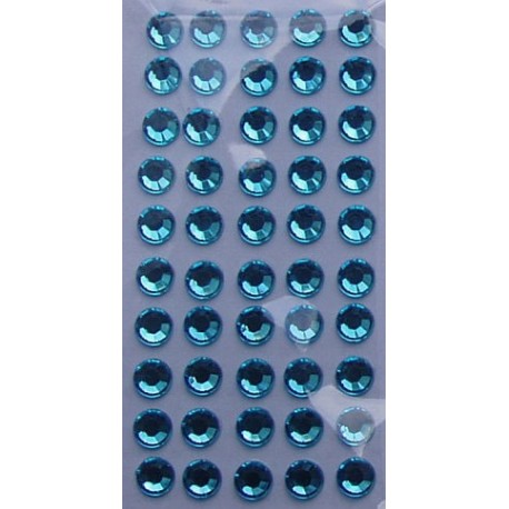 Kryształki samoprzylepne jasnoniebieskie 6 mm