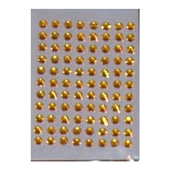 Kryształki samoprzylepne żółto-złote 3 mm