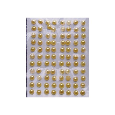 Półperełki samoprzylepne 3 mm złote