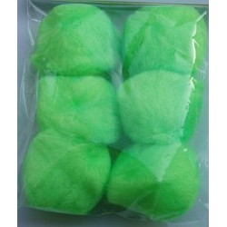 Pompony akrylowe 40 mm zielony-majowy 6 sztuk
