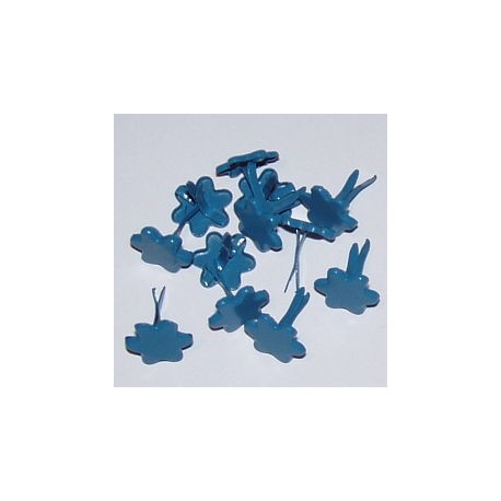 Ćwieki metalowe kwiatki niebieskie 13mm 12 sztuk