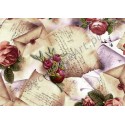 Papier ryżowy ITD Collection 0007 - Róże i listy