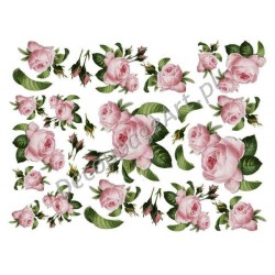 Papier ryżowy ITD Collection 0038 - Róże serwetkowe małe