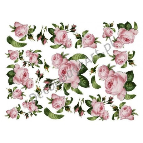 Papier ryżowy ITD Collection 038 - Róże serwetkowe małe