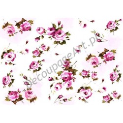 Papier ryżowy ITD Collection 0097 - Różowe różyczki
