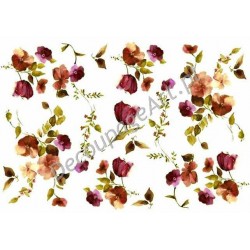 Papier ryżowy ITD Collection 101 - Kwiatki lila-róż