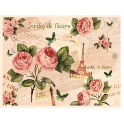 Papier ryżowy do decoupage Digital Collection 019 Róże i Paryż