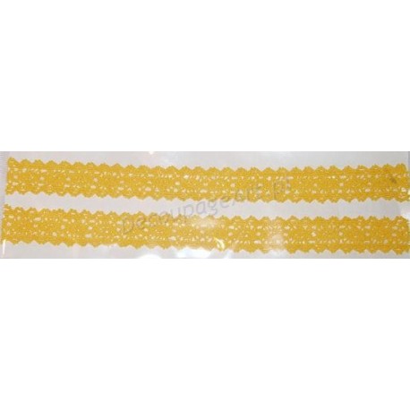 Tasiemka bawełniana koronkowa samoprzylepna 214 żółta