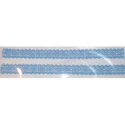 Tasiemka bawełniana koronkowa samoprzylepna 230 błękitna