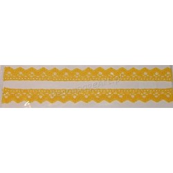 Tasiemka bawełniana koronkowa samoprzylepna 114 żółta