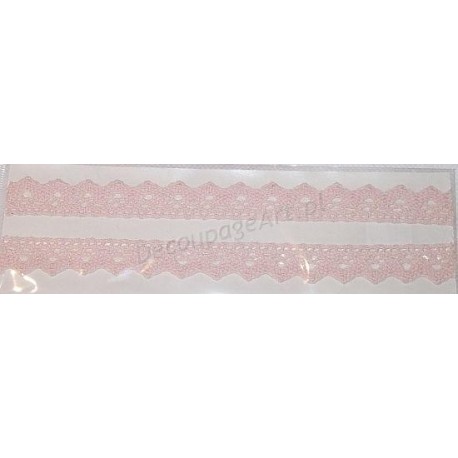 Tasiemka bawełniana koronkowa samoprzylepna 126 jasno-różowy