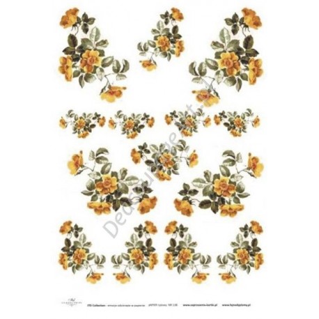 Papier ryżowy ITD Collection 138 - Drobne kwiatuszki