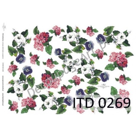 Papier do decoupage ITD 269 - Kwiatowy
