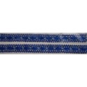Tasiemka bawełniana koronkowa metaliczna niebieska