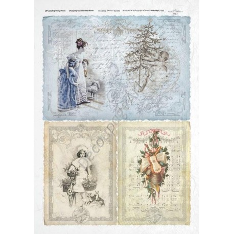 Papier ryżowy ITD Collection 191 - Świąteczne pocztówki