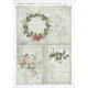 Papier ryżowy ITD Collection 192 - Świąteczne wieńce i pismo