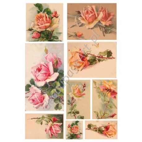 Papier ryżowy do decoupage Digital Collection 151 Różowe róże