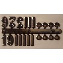 Cyfry zegarowe arabskie srebrne (3,6,9,12) plus znaczniki 15mm