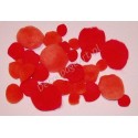 Pompony akrylowe mix 15-40 mm 30 sztuk w odcieniach czerwieni