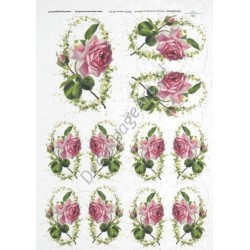 Papier ryżowy ITD Collection 221 - Róże w wianku