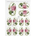 Papier ryżowy ITD Collection 0221 - Róże w wianku