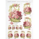 Papier ryżowy ITD Collection 0224 - Róże w koszykach
