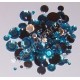 Kryształki dekoracyjne okrągłe mix - błękitne