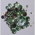 Kryształki dekoracyjne okrągłe mix - jasno-zielone