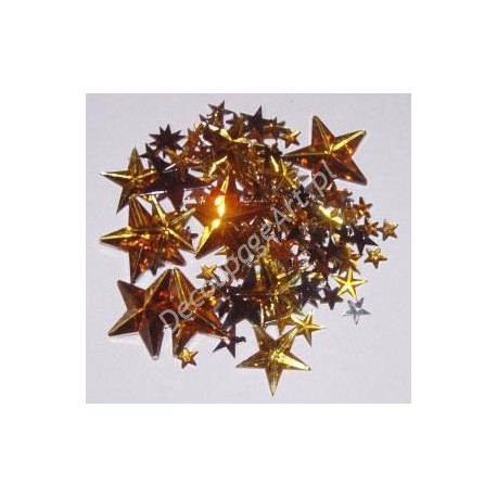Kryształki dekoracyjne gwiazdy mix - złote