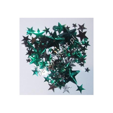 Kryształki dekoracyjne gwiazdy mix - zielone