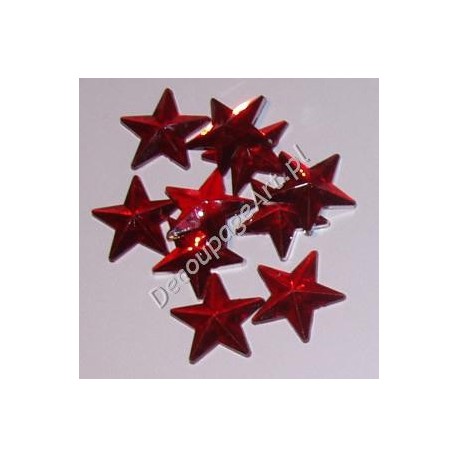 Kryształki dekoracyjne gwiazdy duże 10 szt czerwone