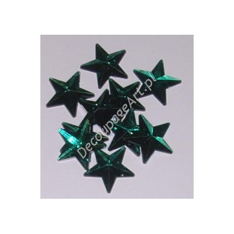 Kryształki dekoracyjne gwiazdy duże 10 szt zielone