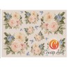 Papier do decoupage soft Cheap-Art A3 Róże i niebieskie motyle