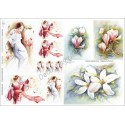 Papier do decoupage ITD 368 - Kobiety i magnolie