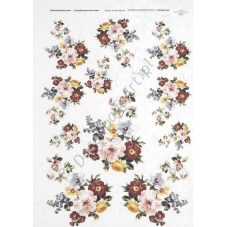 Papier ryżowy ITD Collection 162 - Malowane kwiaty